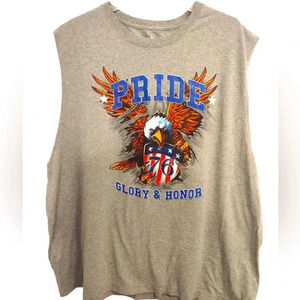 Pride Glory & Honor Patriotic Eagle USA Army Mens Tank Top Shirt Sz 3XL